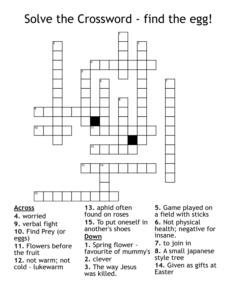 Solve the Crossword - find the egg!