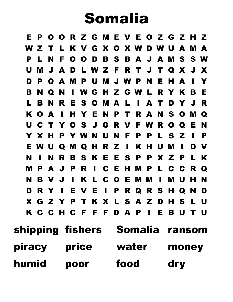 Somalia Word Search