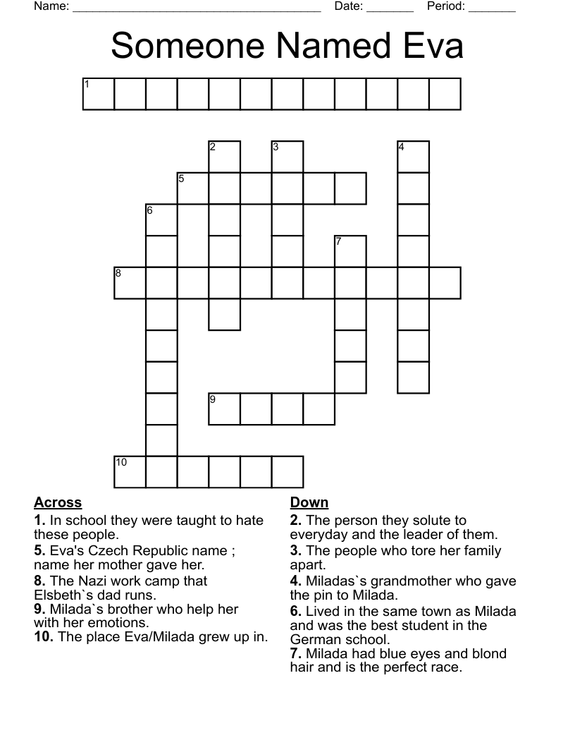 Someone Named Eva Crossword