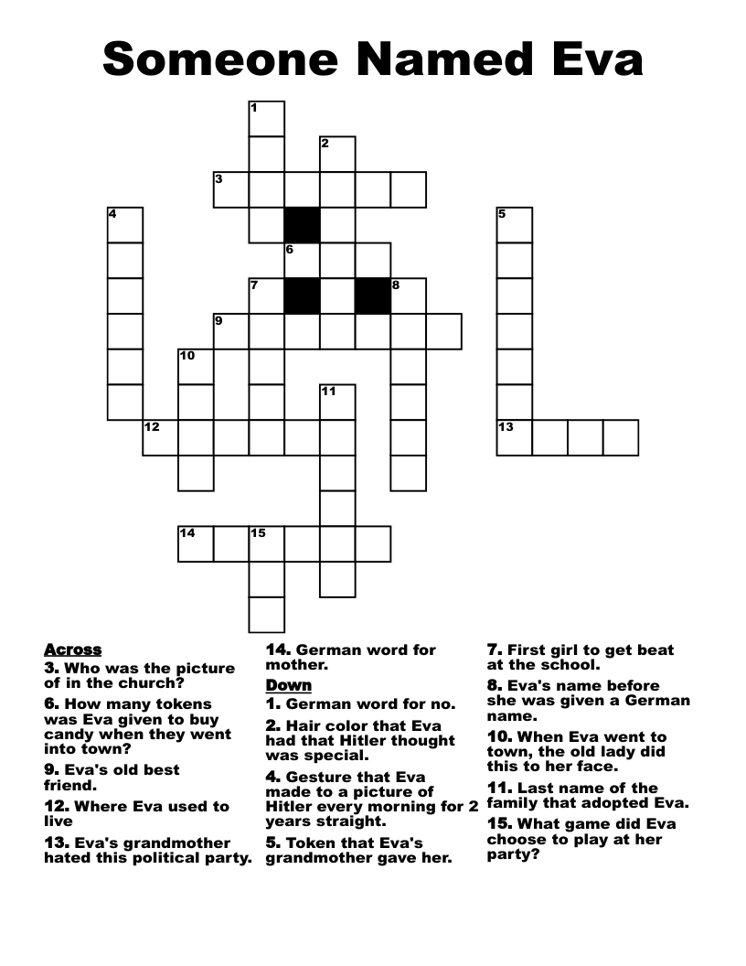 Someone Named Eva Crossword