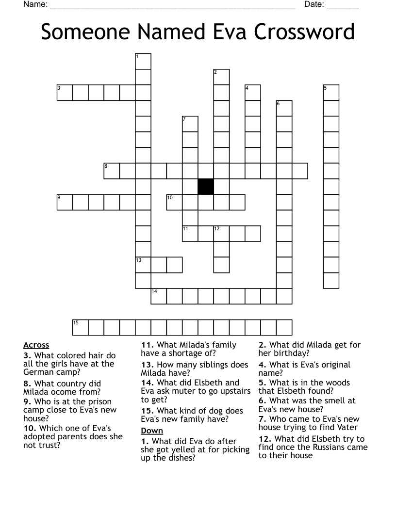 Someone Named Eva Crossword