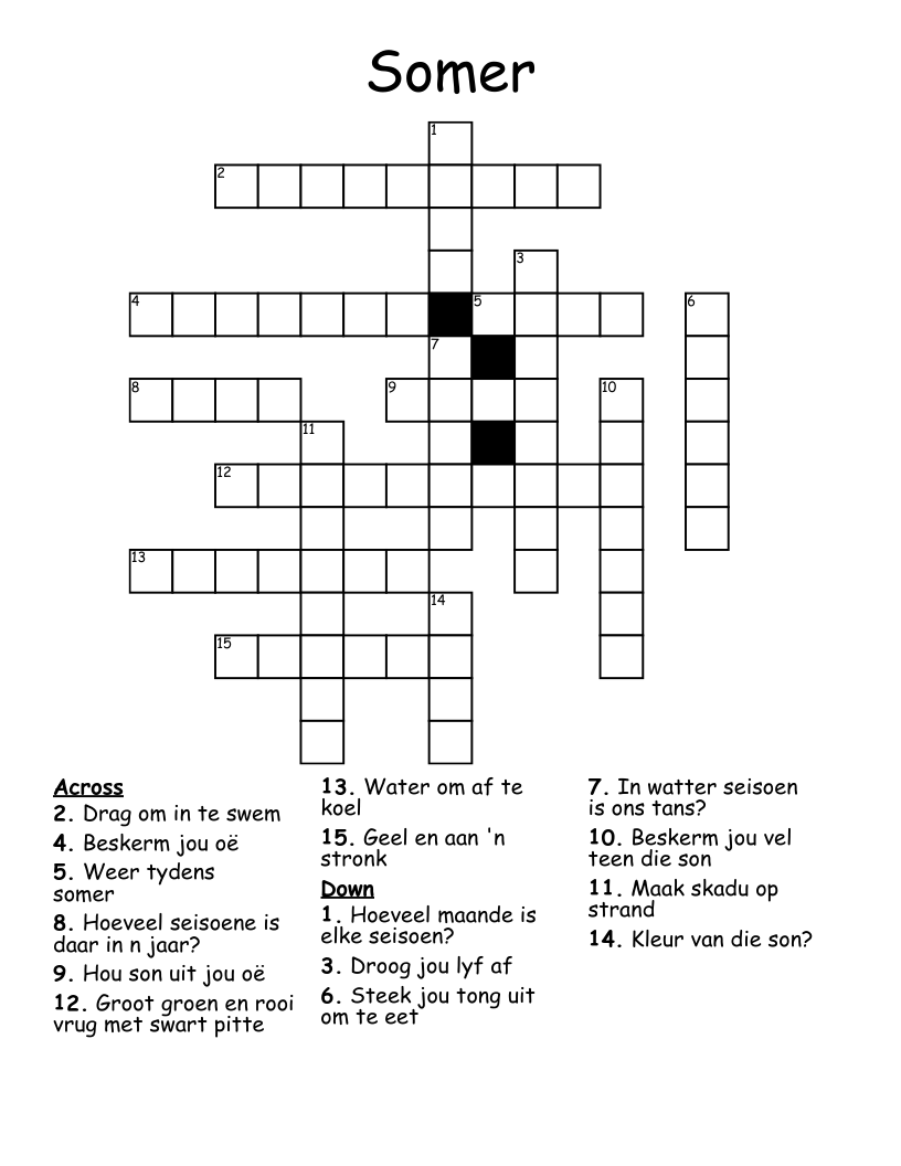 Somer Crossword