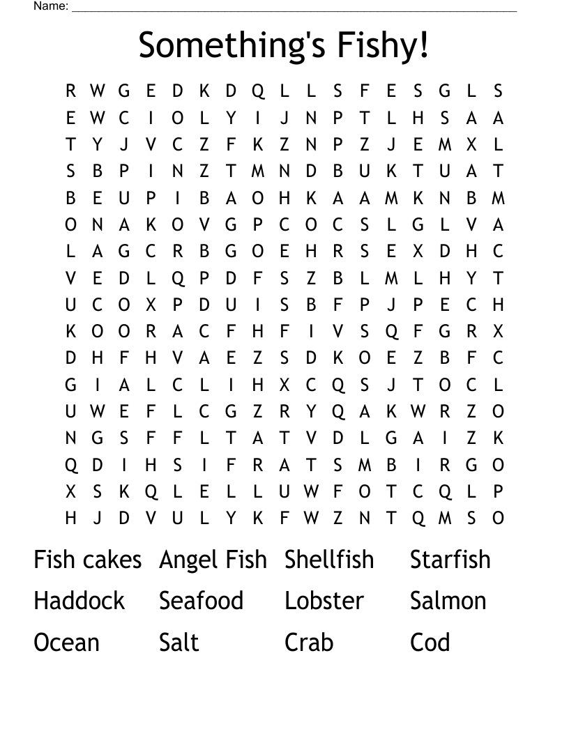 Something's Fishy! Word Search