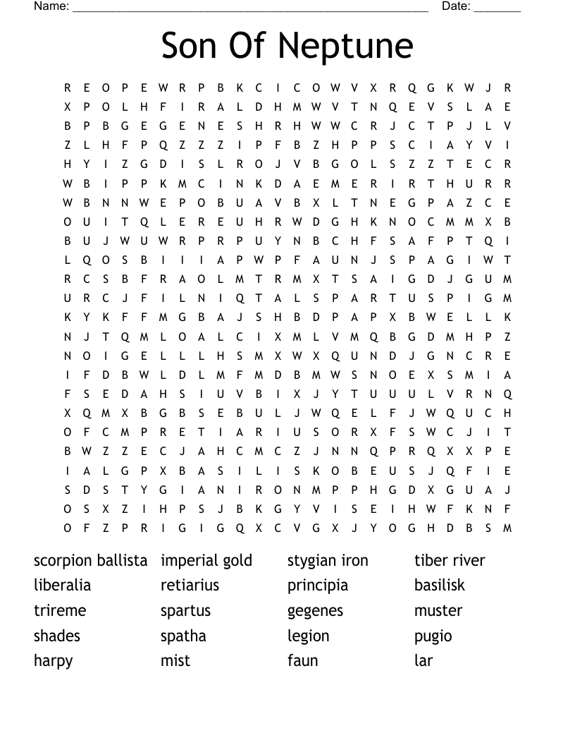 Son Of Neptune  Word Search