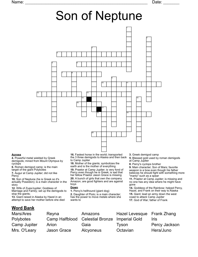 Son of Neptune Crossword