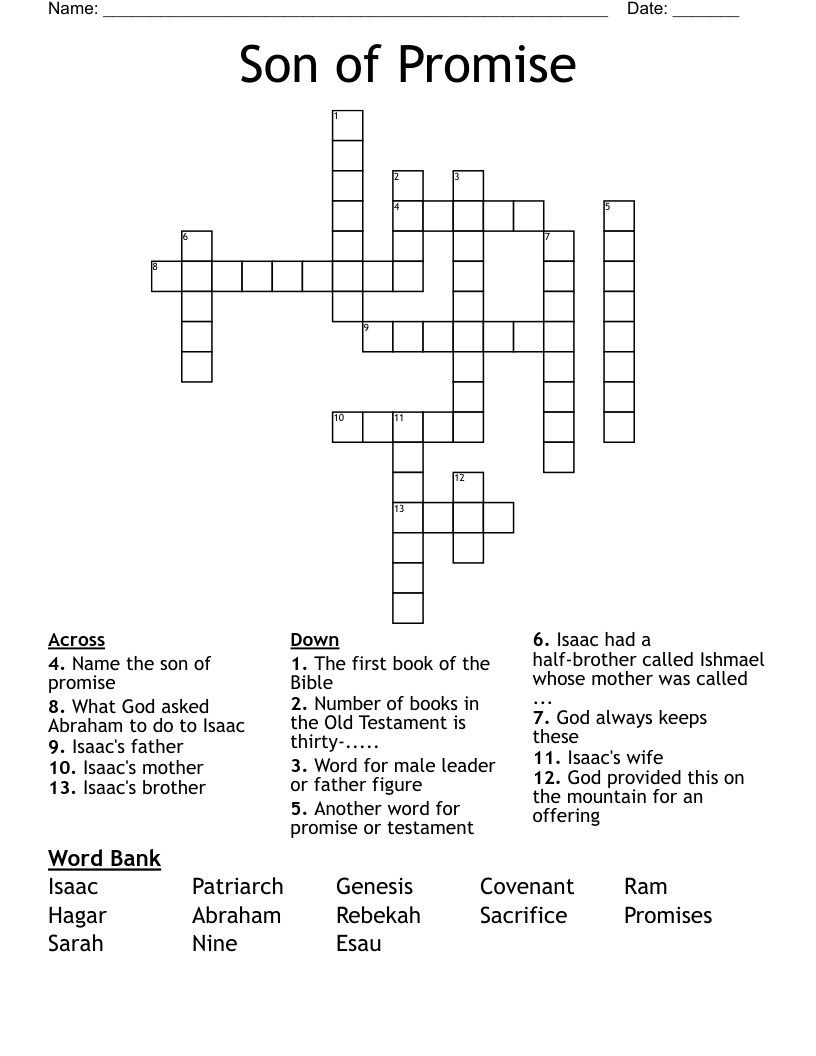 Son of Promise  Crossword