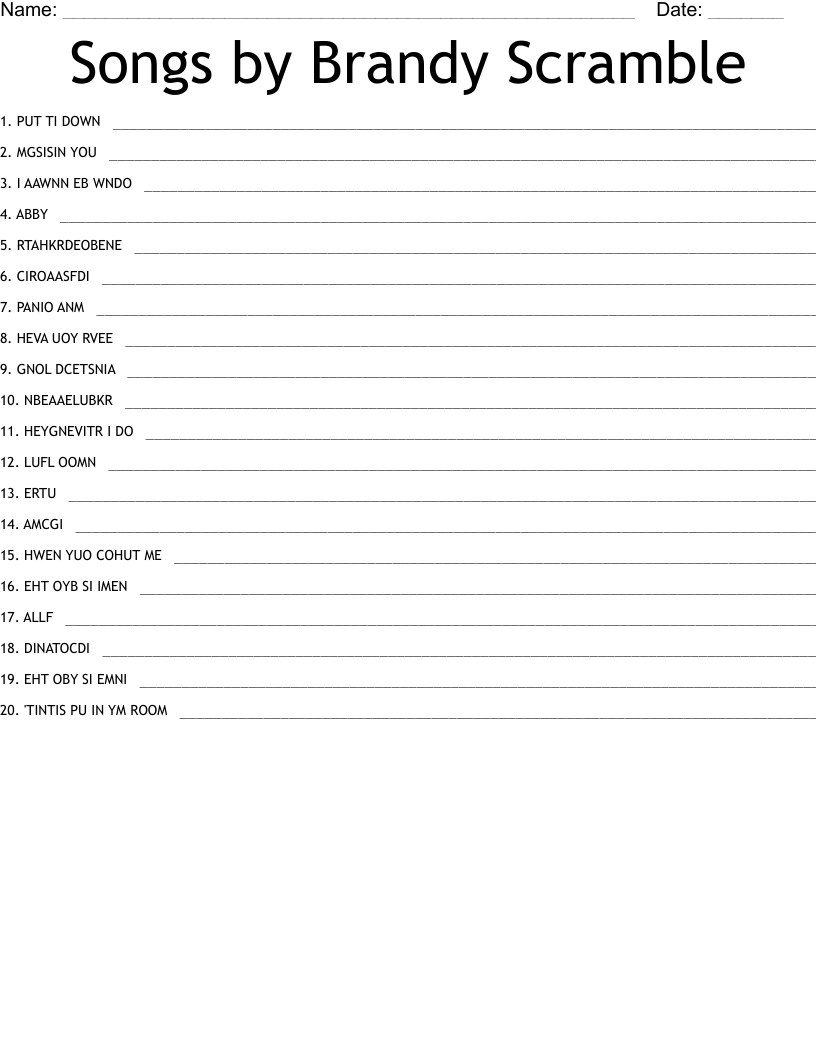 Songs by Brandy Scramble