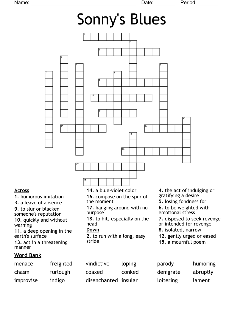 Sonny's Blues Crossword
