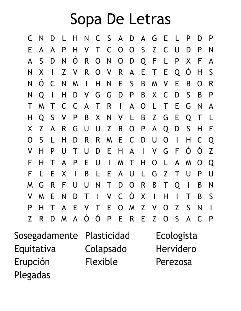 Sopa De Letras Word Search
