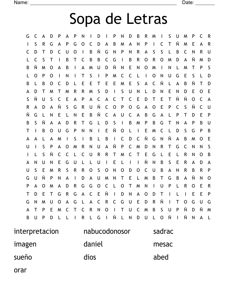 Sopa de Letras Word Search