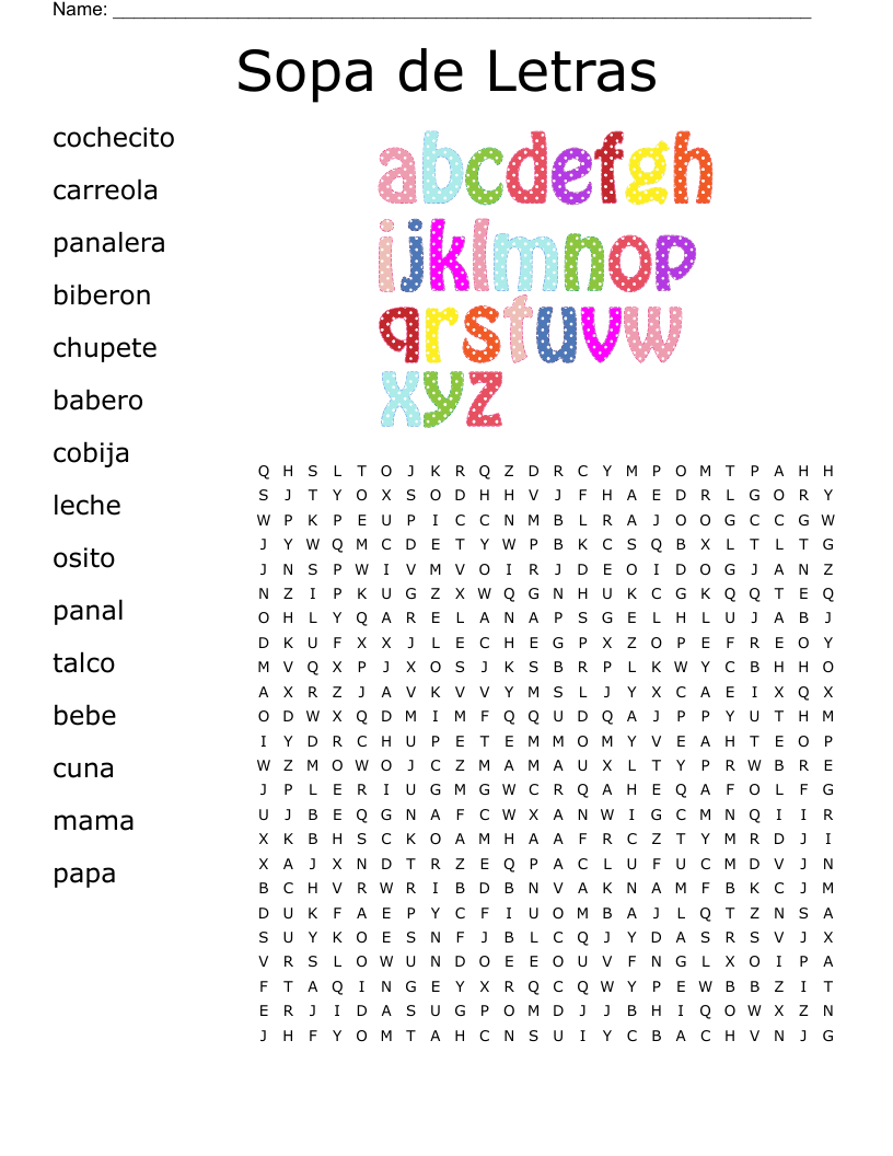 Sopa de Letras Word Search