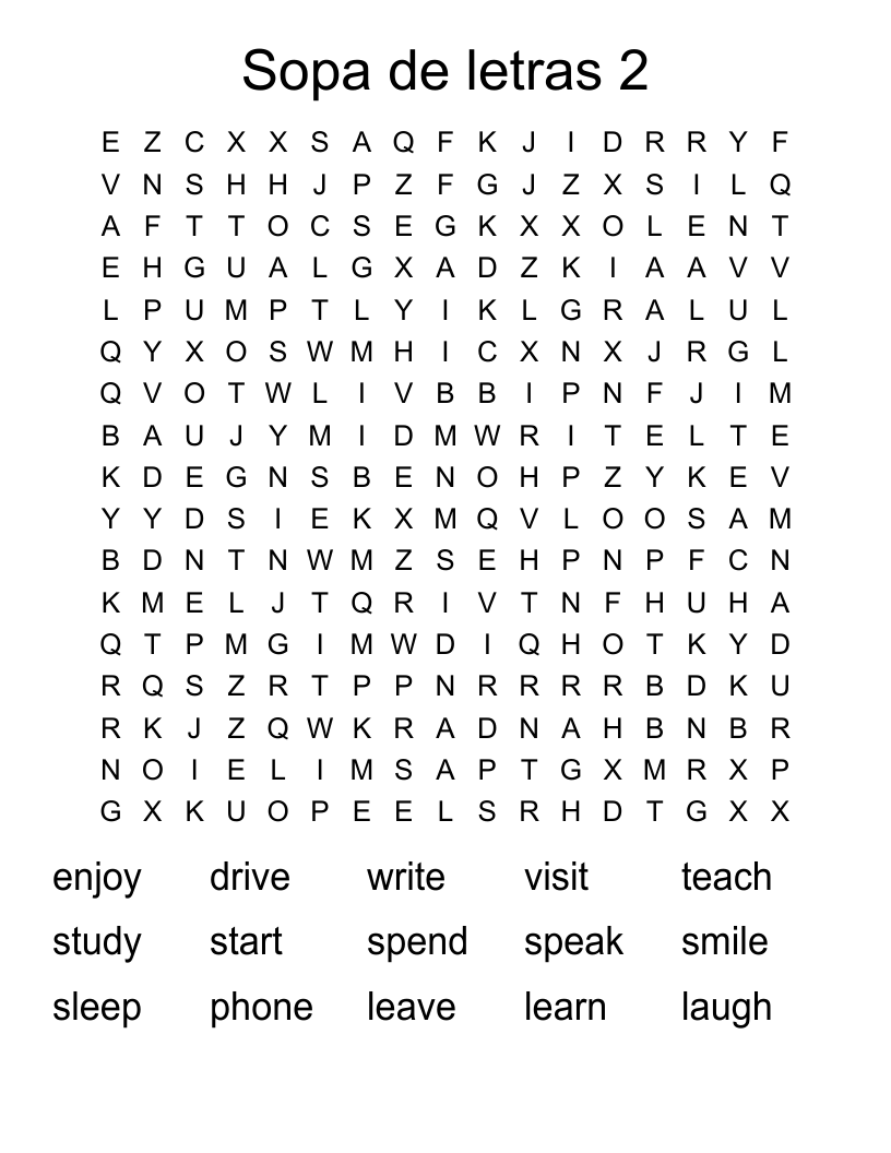 Sopa de letras 2 Word Search