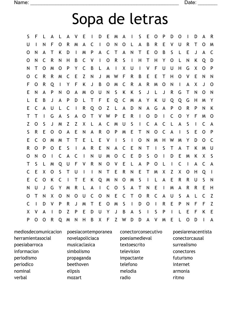 Sopa de letras Word Search