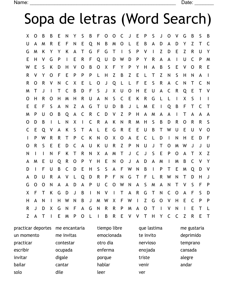 Sopa de letras (Word Search)