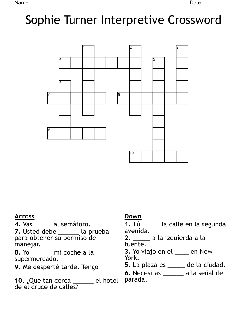 Sophie Turner Interpretive Crossword