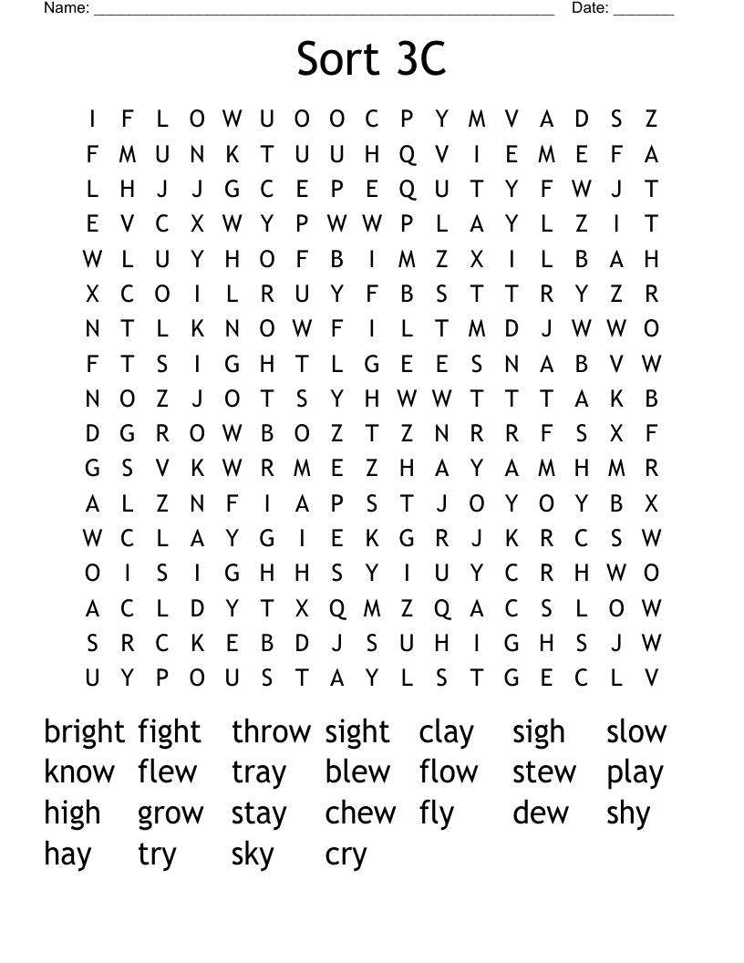 Sort 3C Word Search