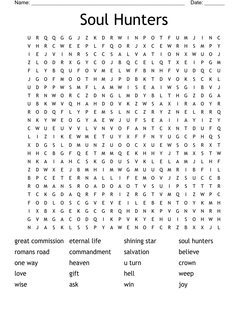 Soul Hunters Word Search
