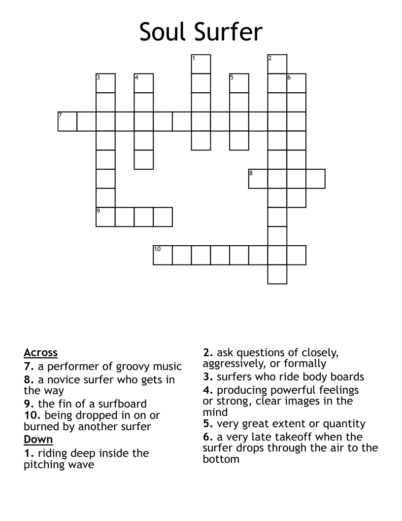 Soul Surfer Crossword