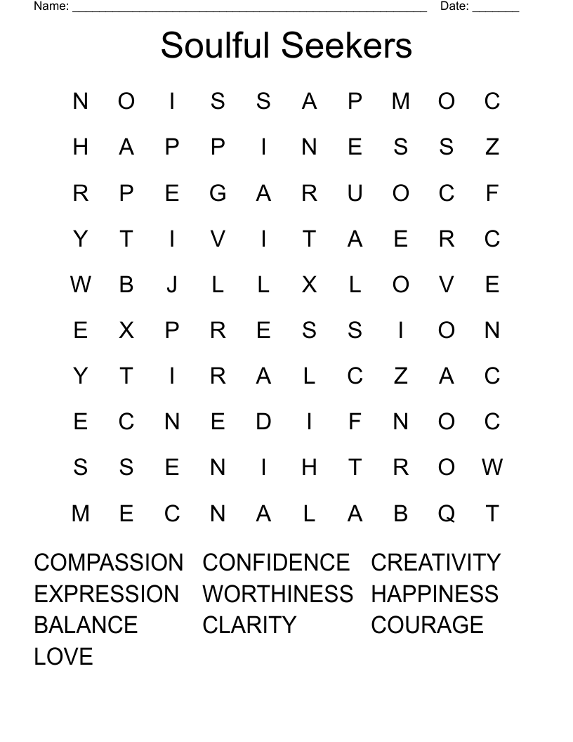 Soulful Seekers Word Search