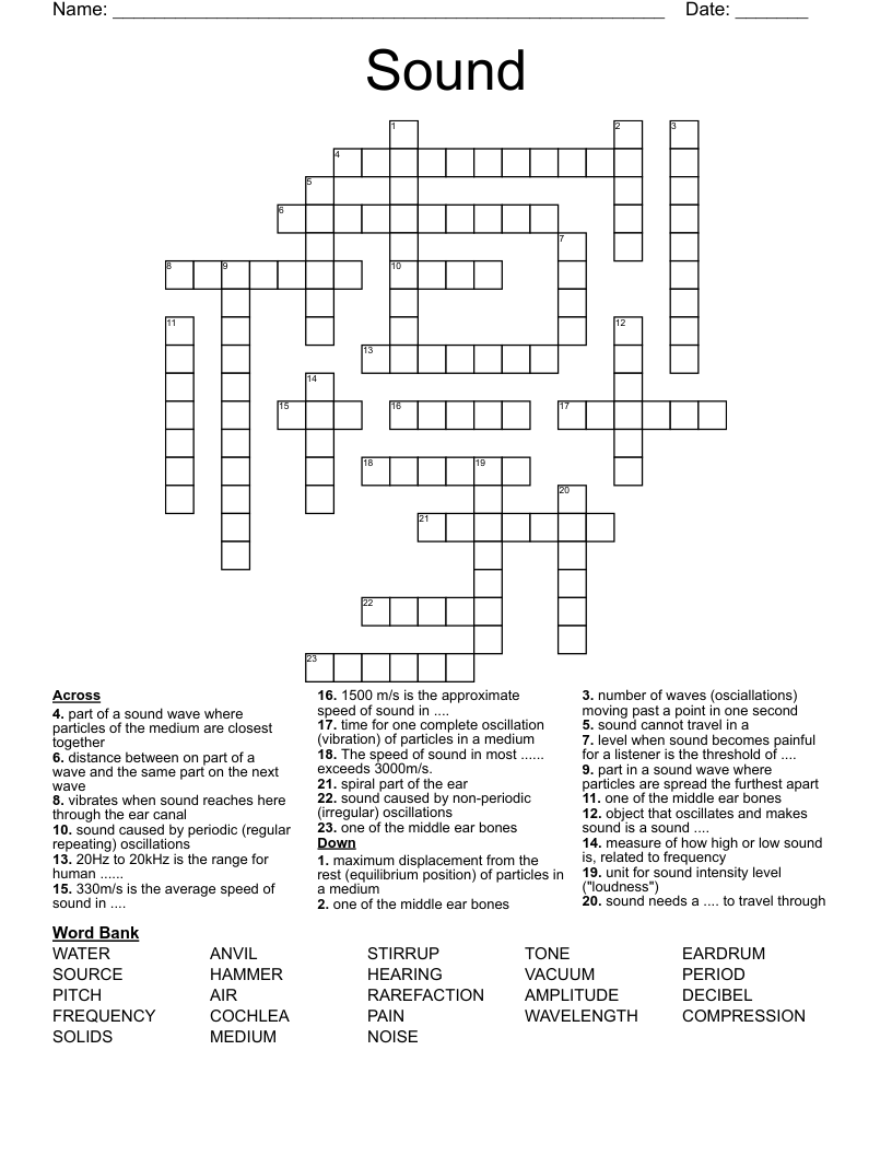 Sound Crossword