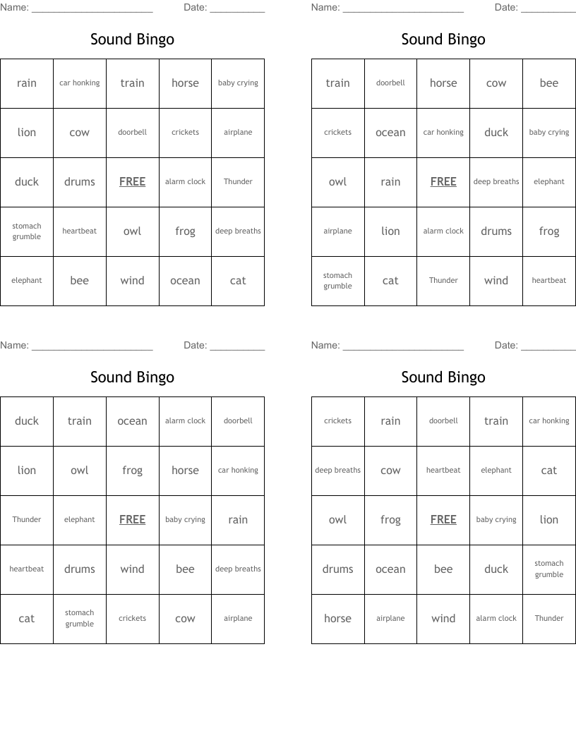 Sound Bingo