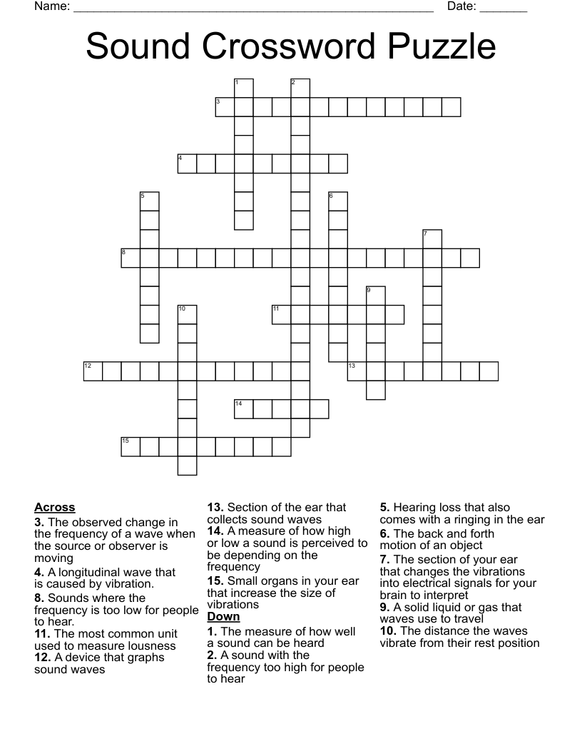 Sound Crossword Puzzle