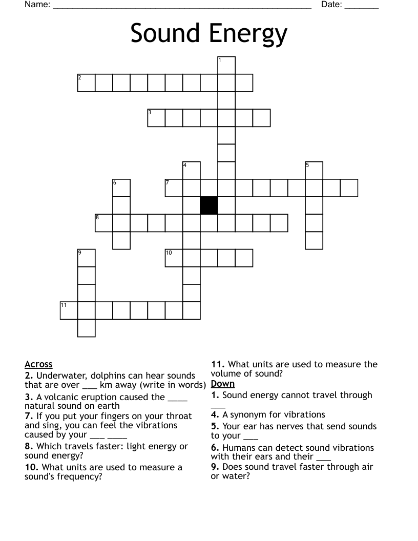 Sound Energy Crossword