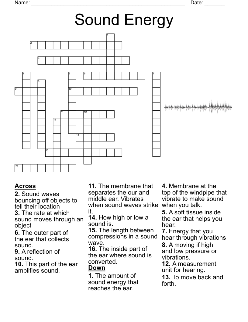 Sound Energy Crossword