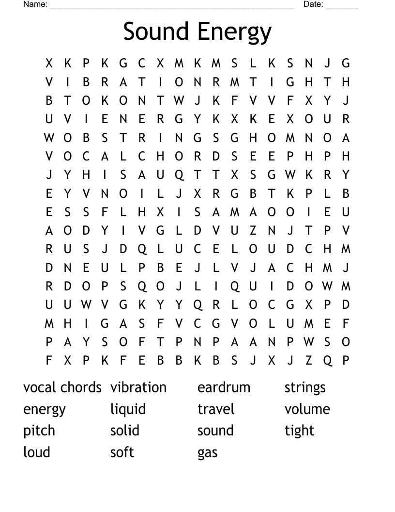 Sound Energy Word Search