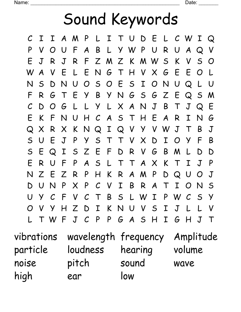 Sound Keywords Word Search