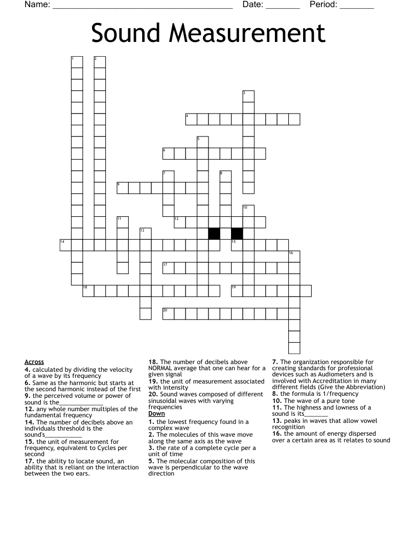 Sound Measurement Crossword