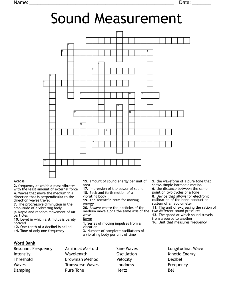 Sound Measurement Crossword