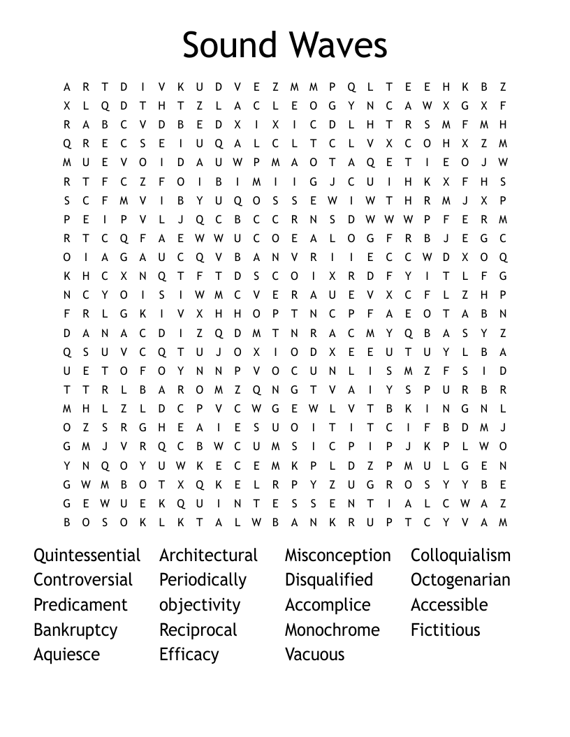 Sound Waves Word Search