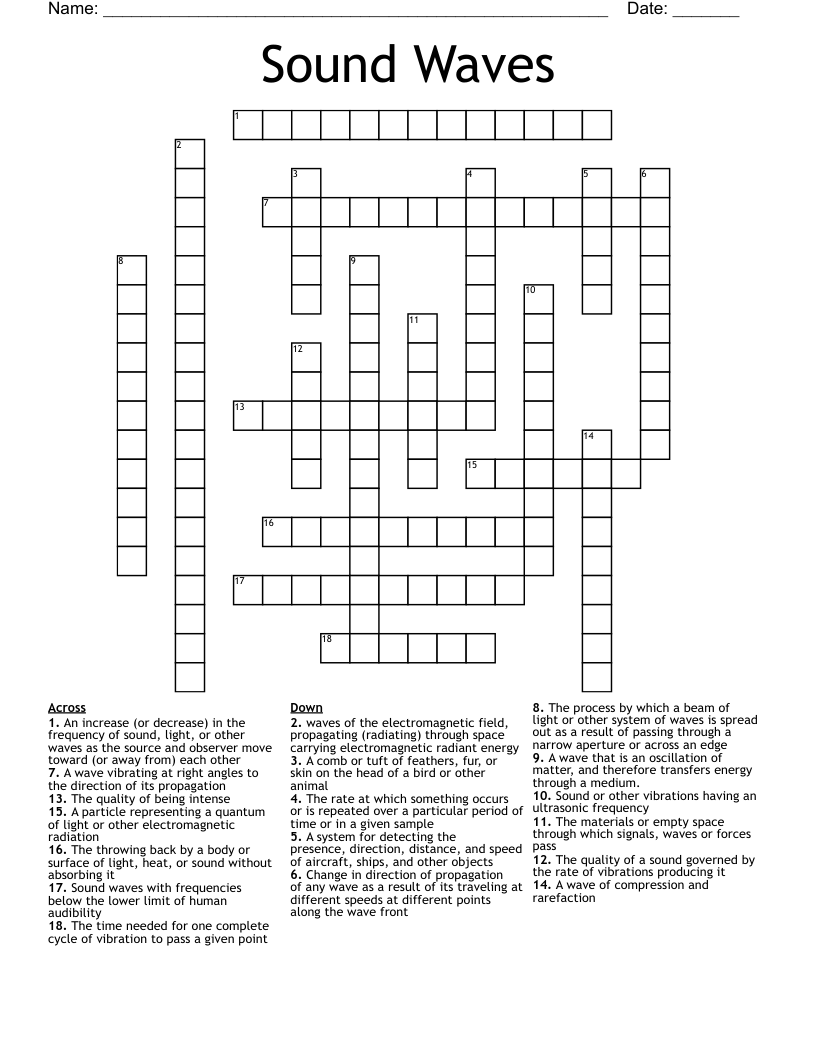 Sound Waves Crossword