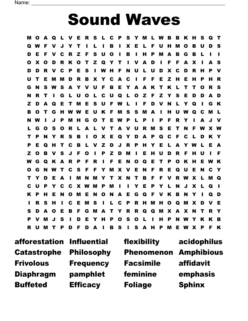 Sound Waves Word Search