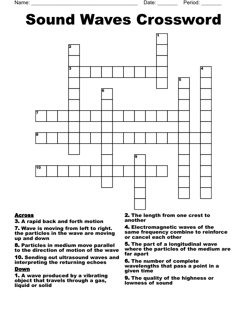 Sound Waves Crossword