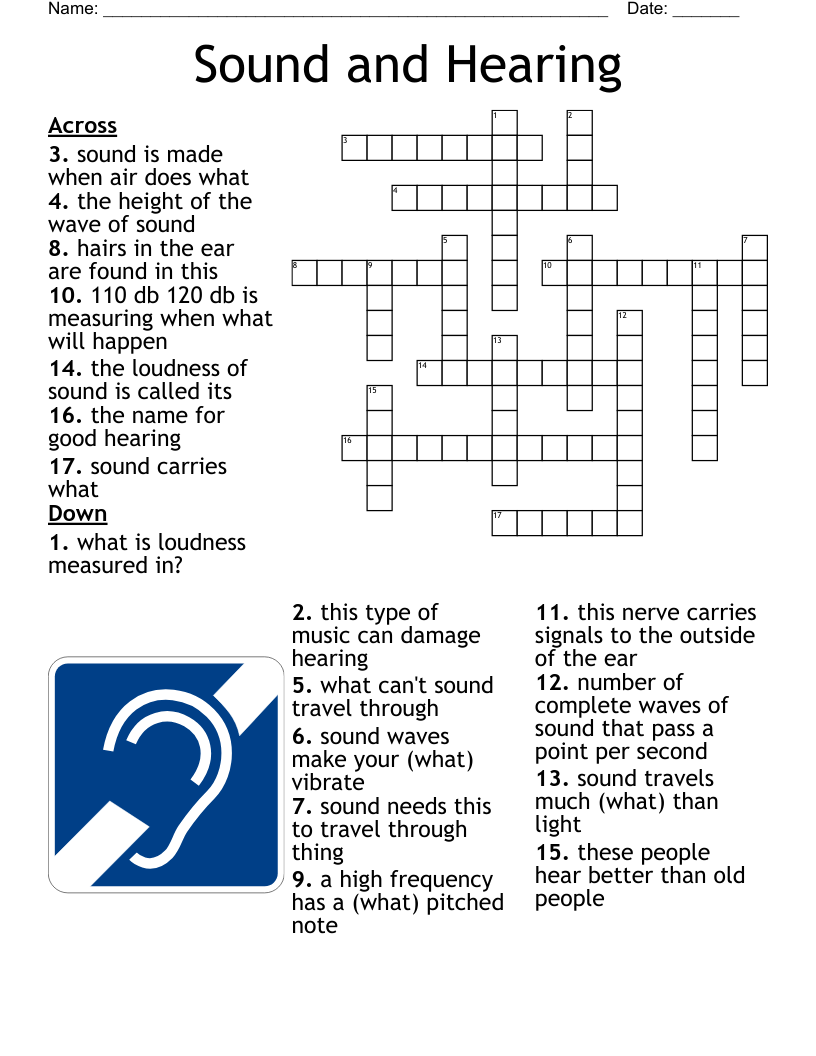 Sound and Hearing Crossword