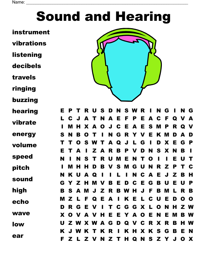 Sound and Hearing  Word Search