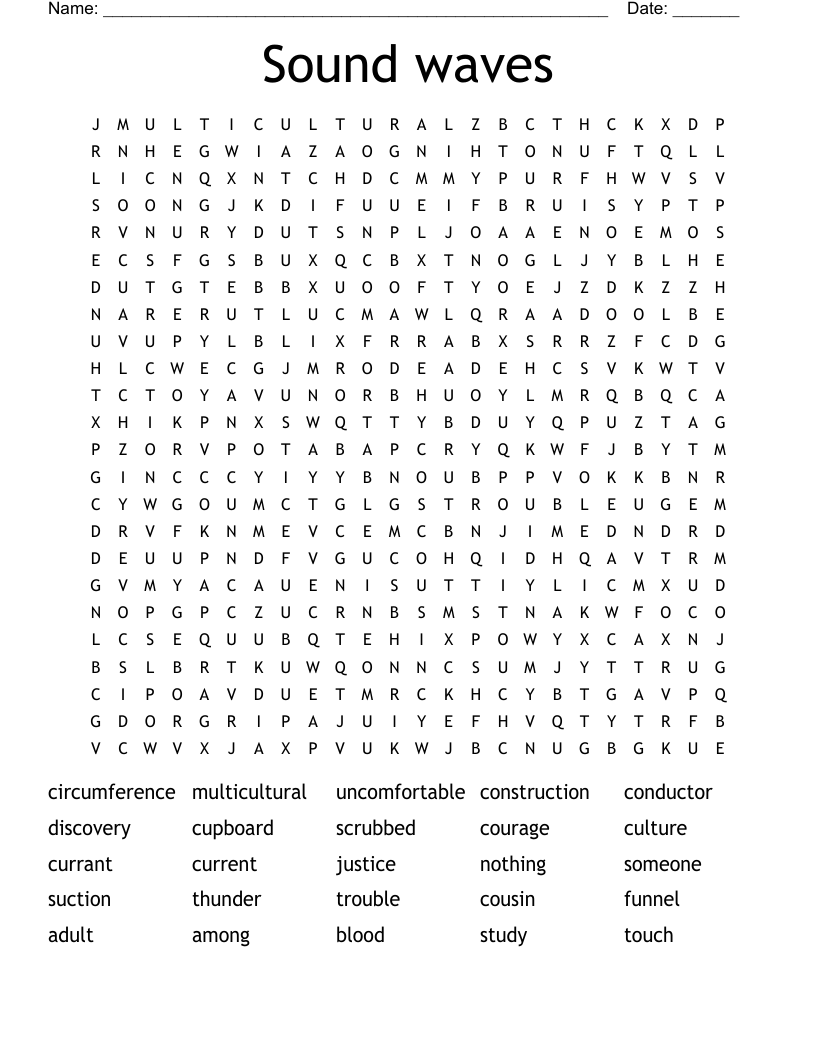 Sound waves Word Search