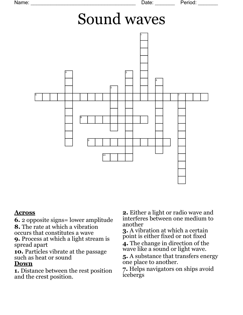 Sound waves Crossword