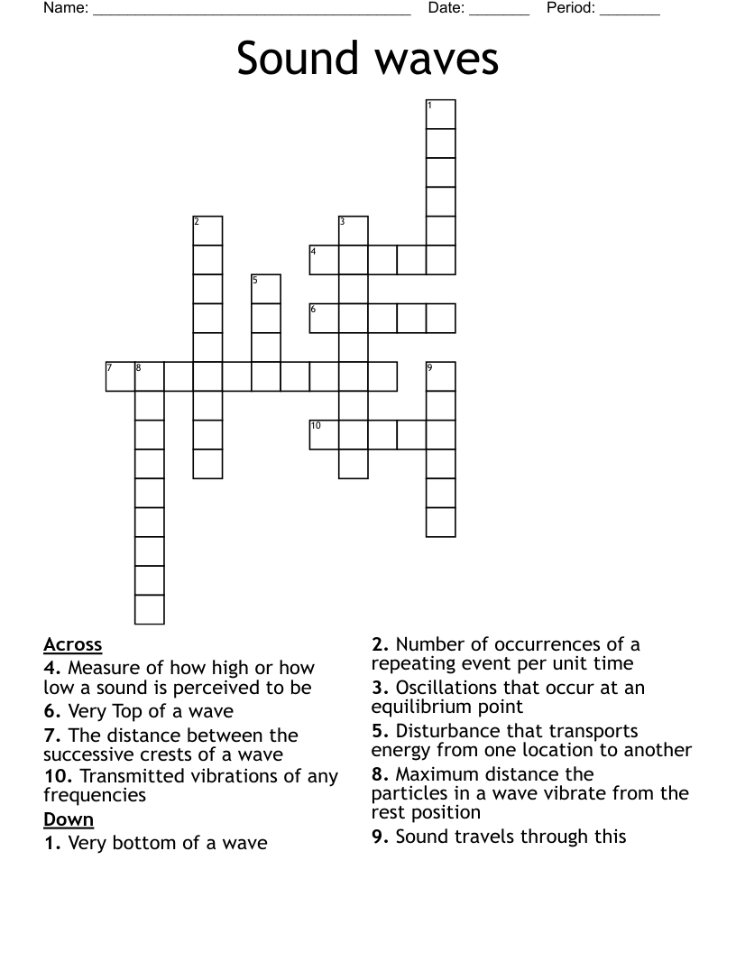 Sound waves  Crossword