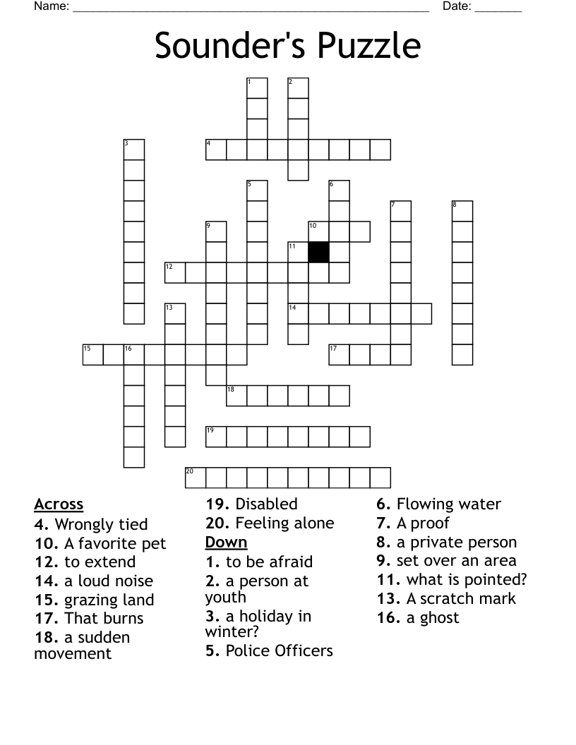 Sounder's Puzzle Crossword