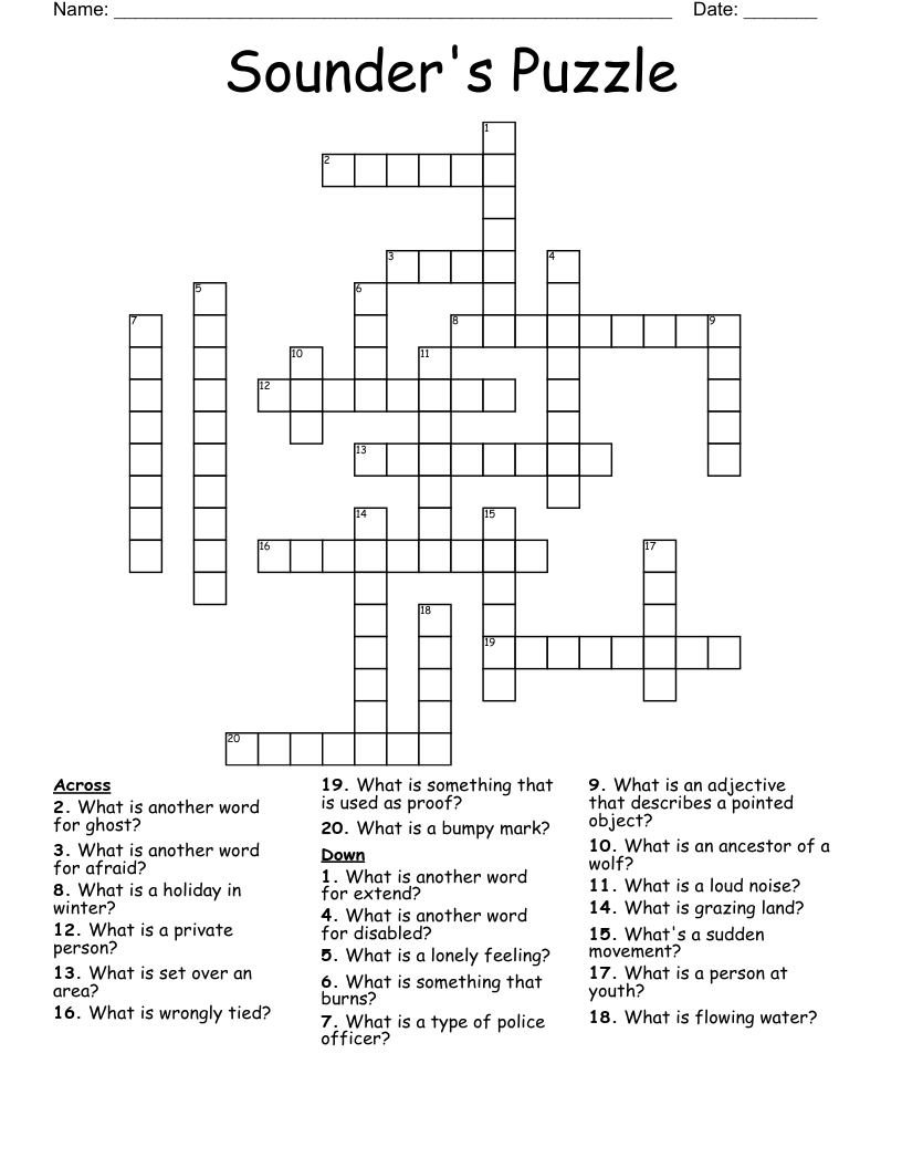 Sounder's Puzzle Crossword