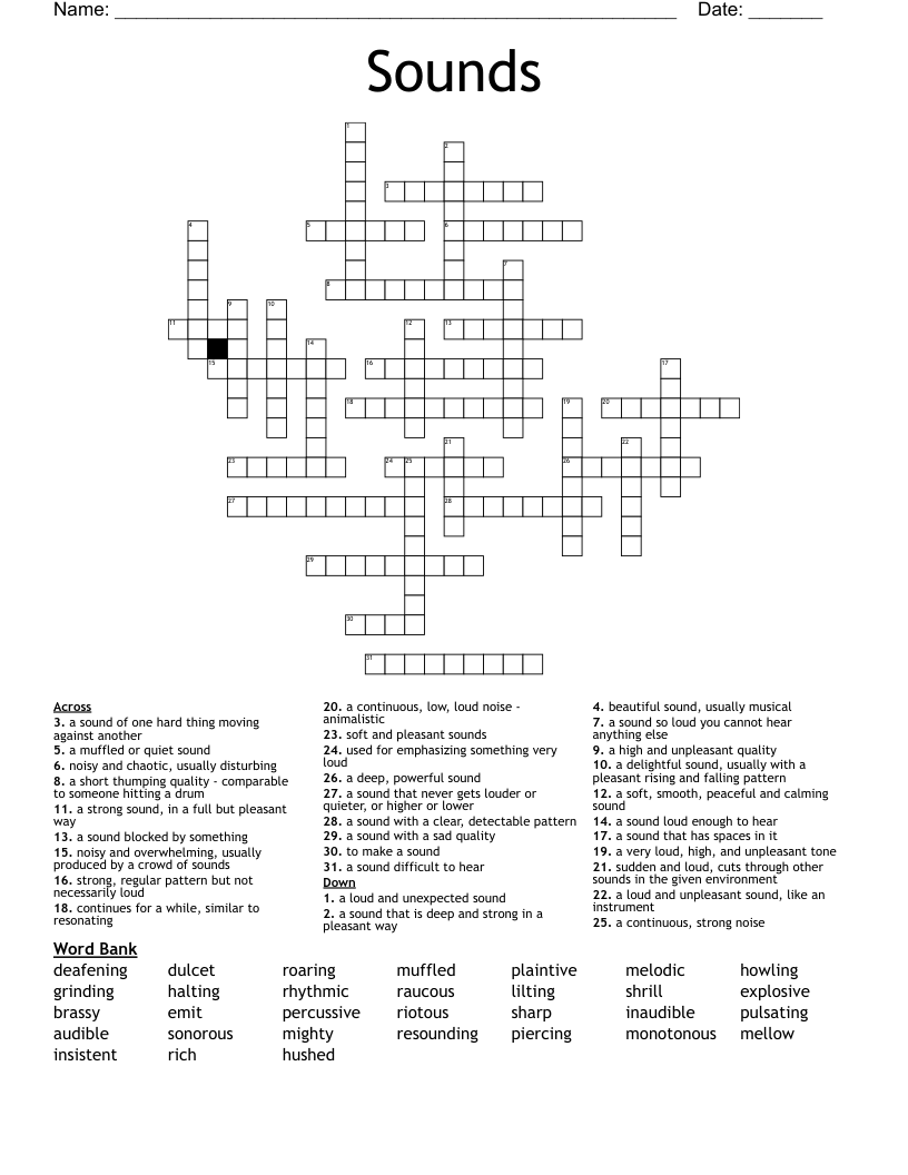 Sounds Crossword