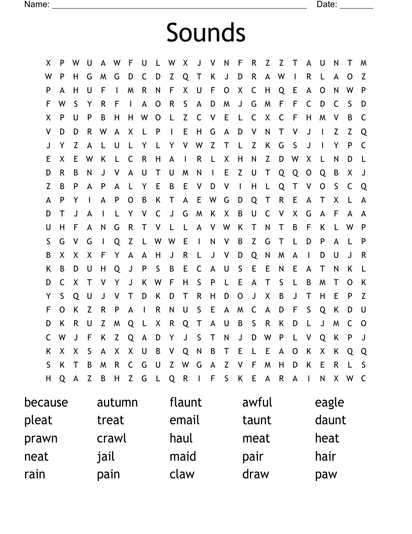 Sounds Word Search