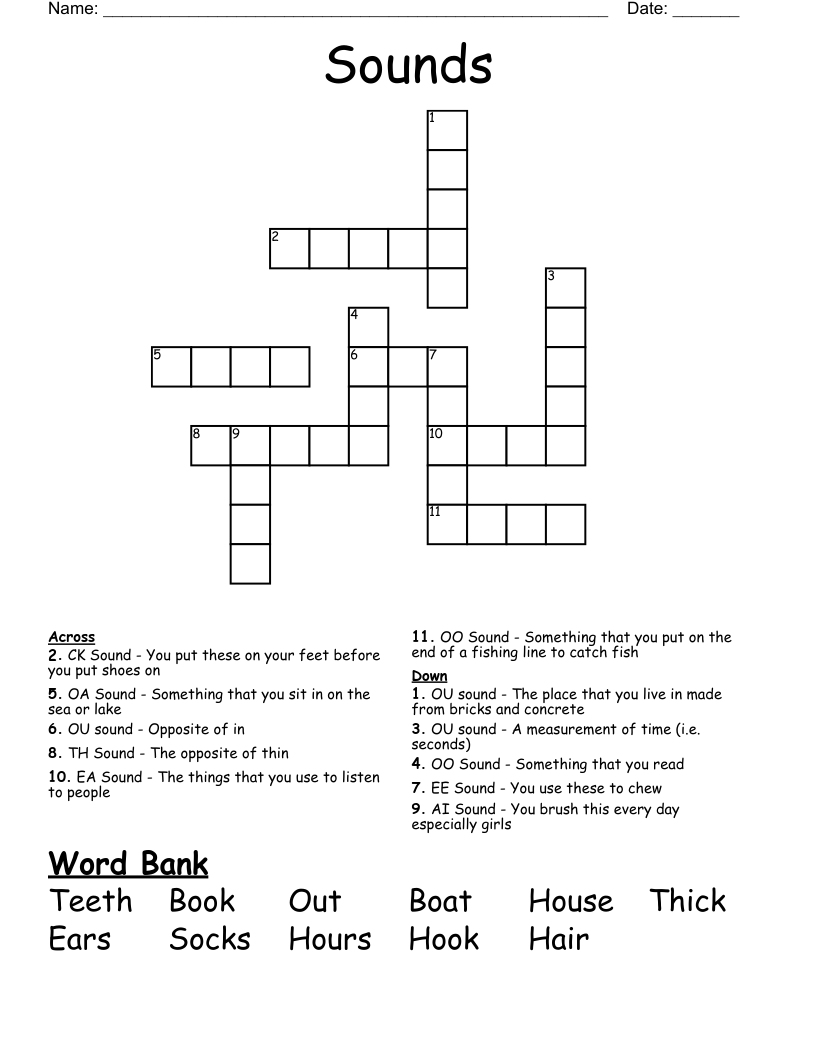 Sounds Crossword