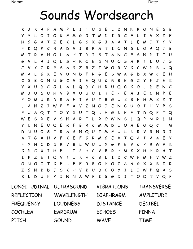 Sounds Wordsearch