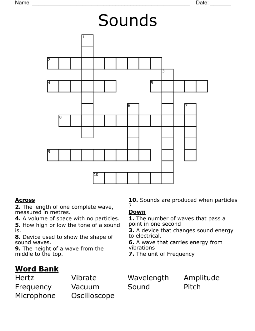 Sounds  Crossword