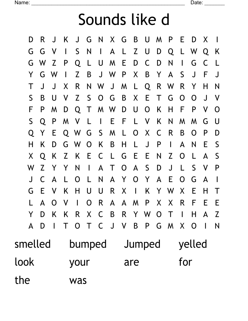 Sounds like d Word Search