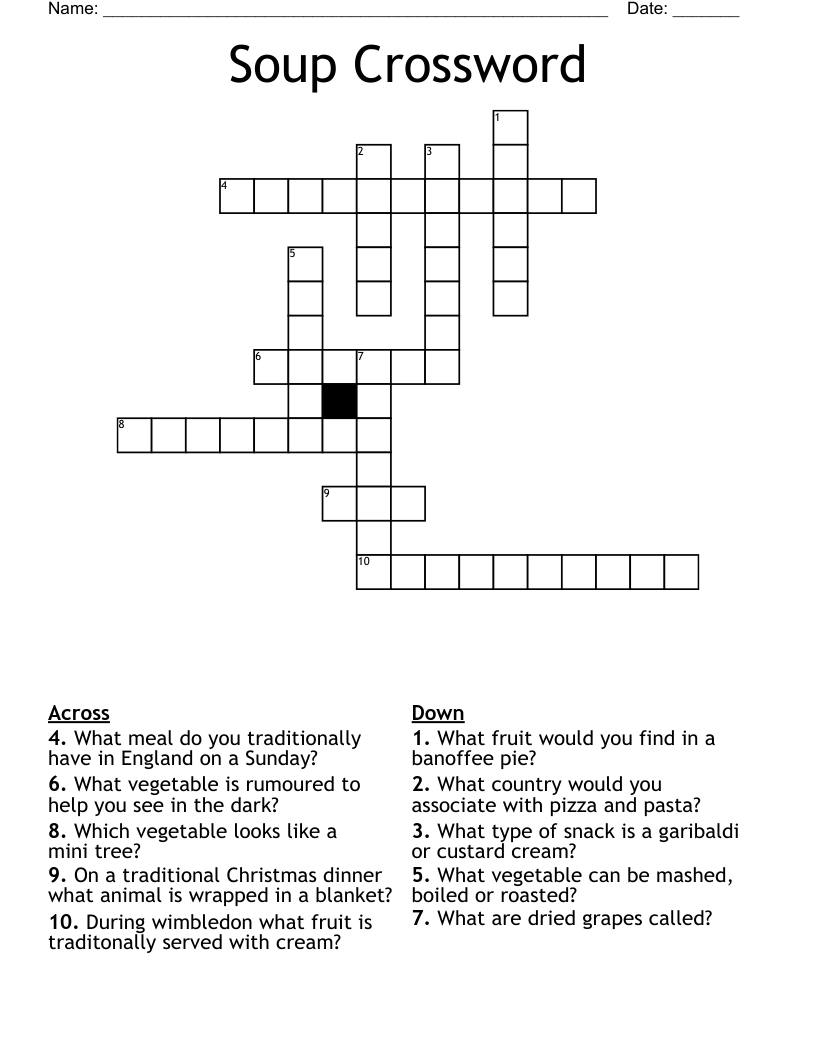Soup Crossword